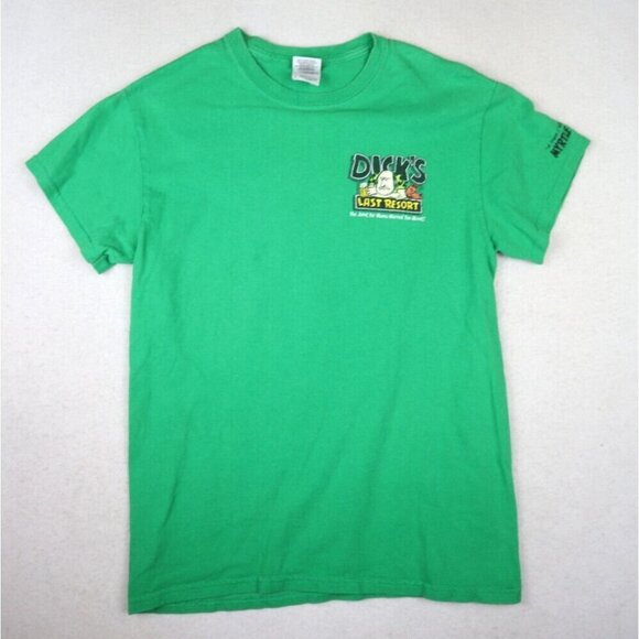 DICK'S LAST RESORT - WE PUT THE FU IN FUN - GREEN SHORT SLEEVE T-SHIRT - SIZE S - Picture 2 of 7
